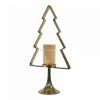 Gouden kerstboom windlicht 13x17x70 cm